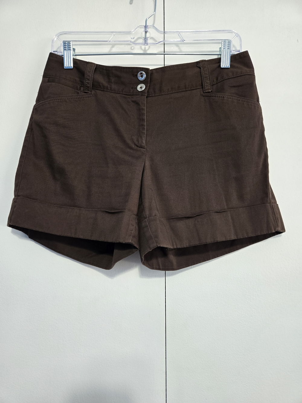 White House Black Market Brown Cuffed Stretch Shorts Women's Size 4